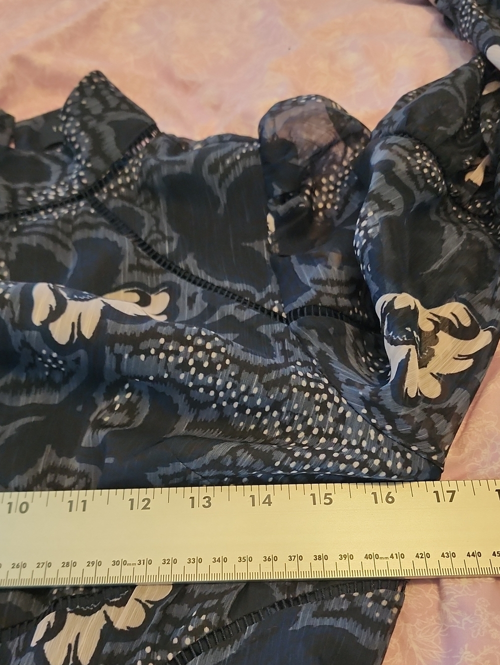 Ted Baker London Navy Floral Chiffon Midi Dress High Neck Long Sleeve Size 2 - Picture 14 of 16